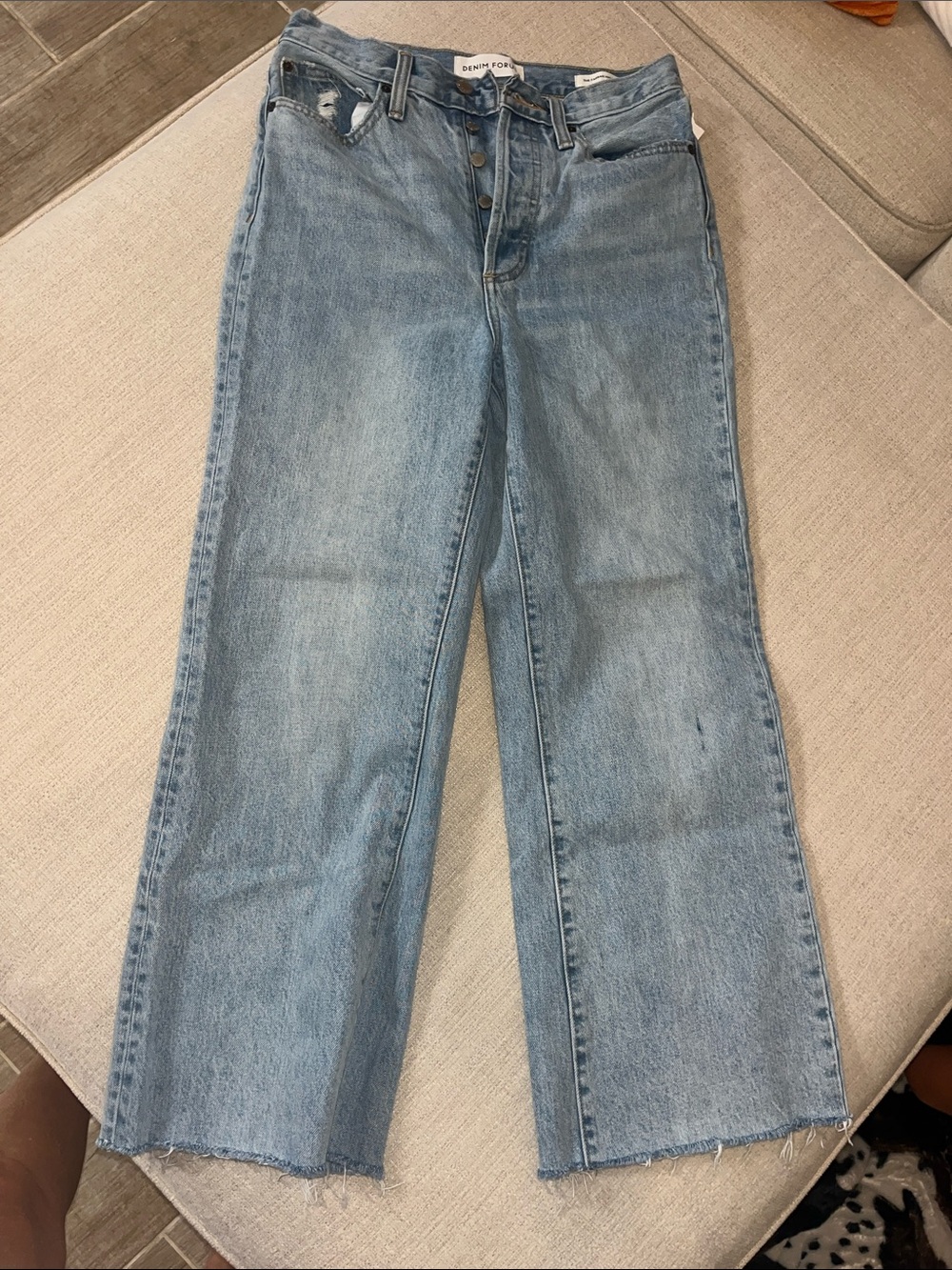 Denim Forum Light Blue Wide-Leg Jeans